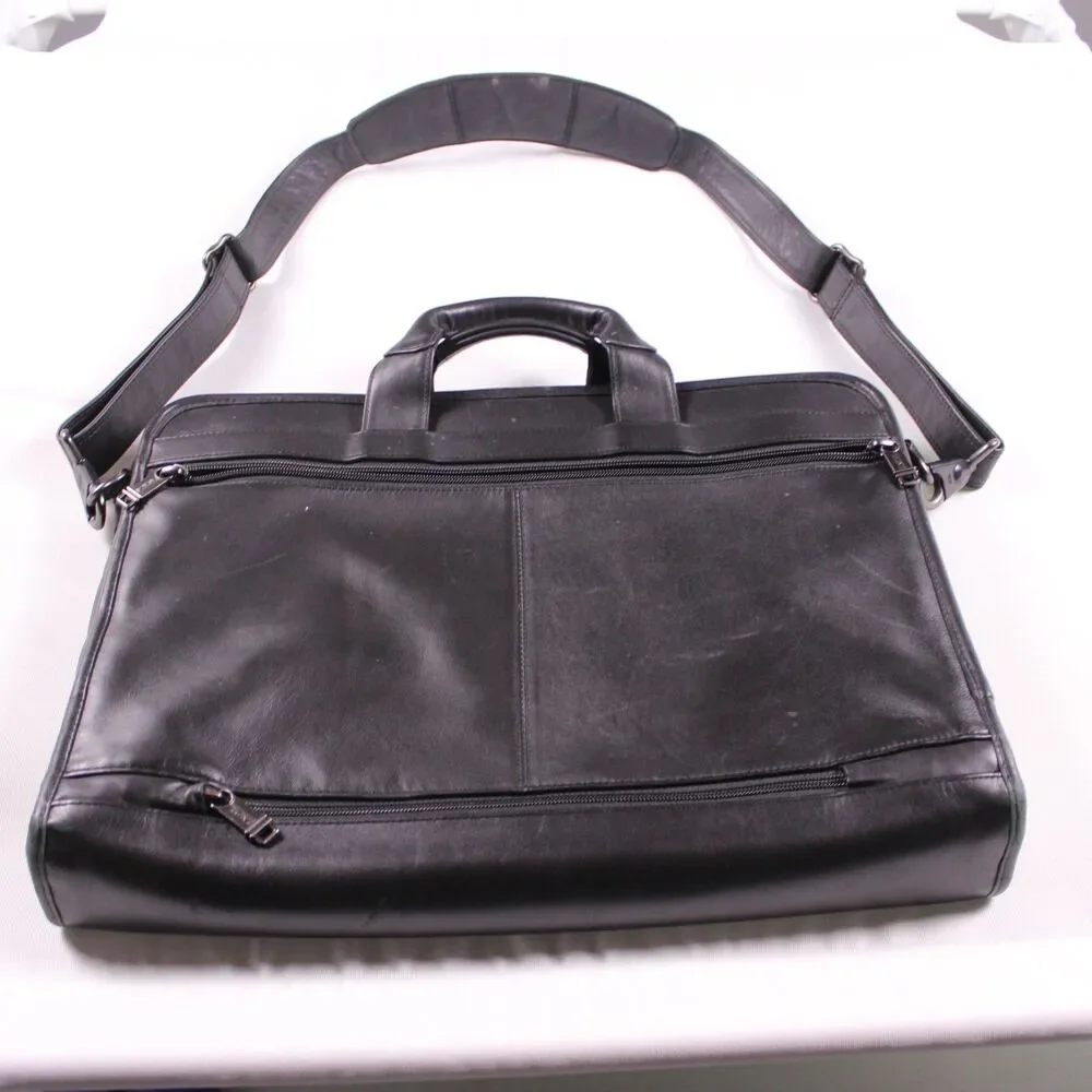 Tumi 96111D4 Black Genuine Leather Business Briefcase Laptop Bag Great Condition